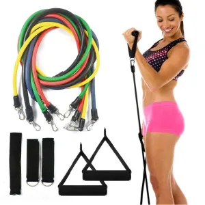 11 Pcs Resistance Bands Set Tube Gym Exercise Set Yoga Fitness