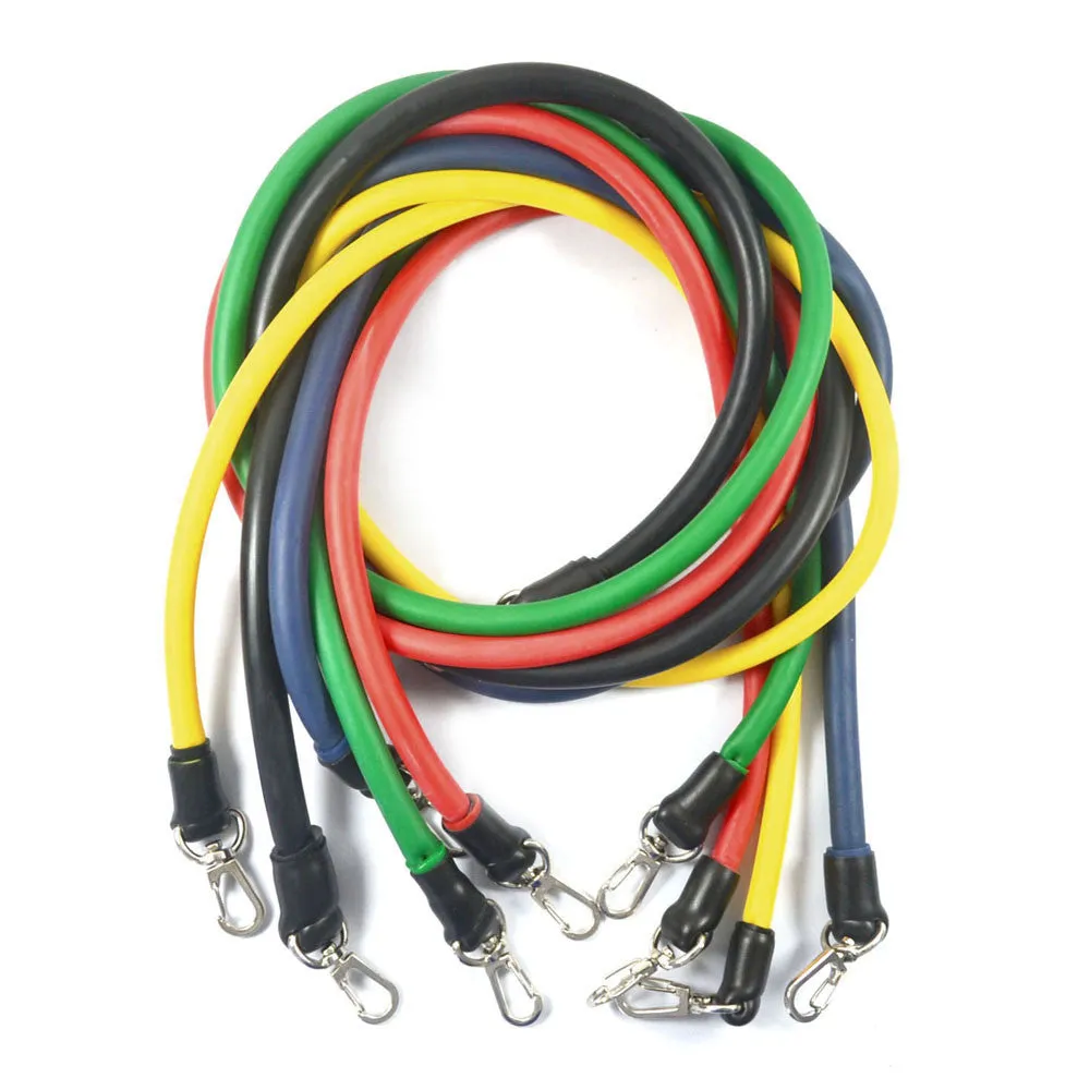 11 Pcs Resistance Bands Set Tube Gym Exercise Set Yoga Fitness