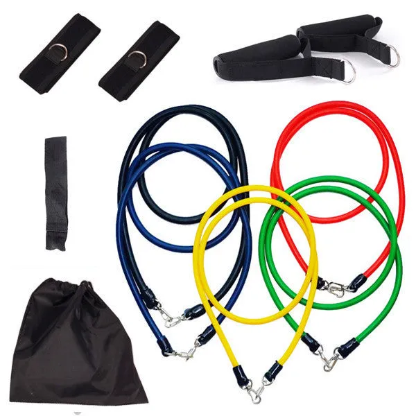 11 Pcs Resistance Bands Set Tube Gym Exercise Set Yoga Fitness
