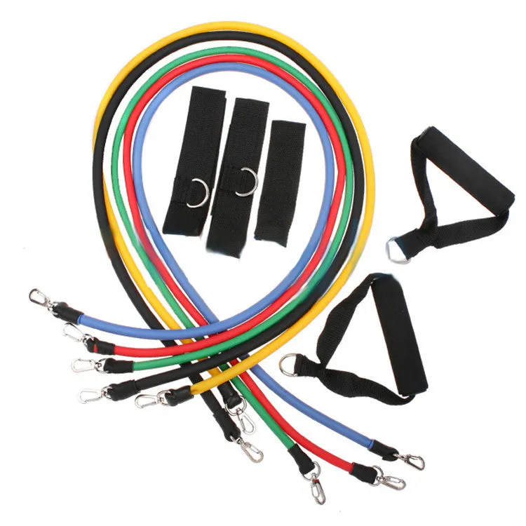 11 Pcs Resistance Bands Set Tube Gym Exercise Set Yoga Fitness