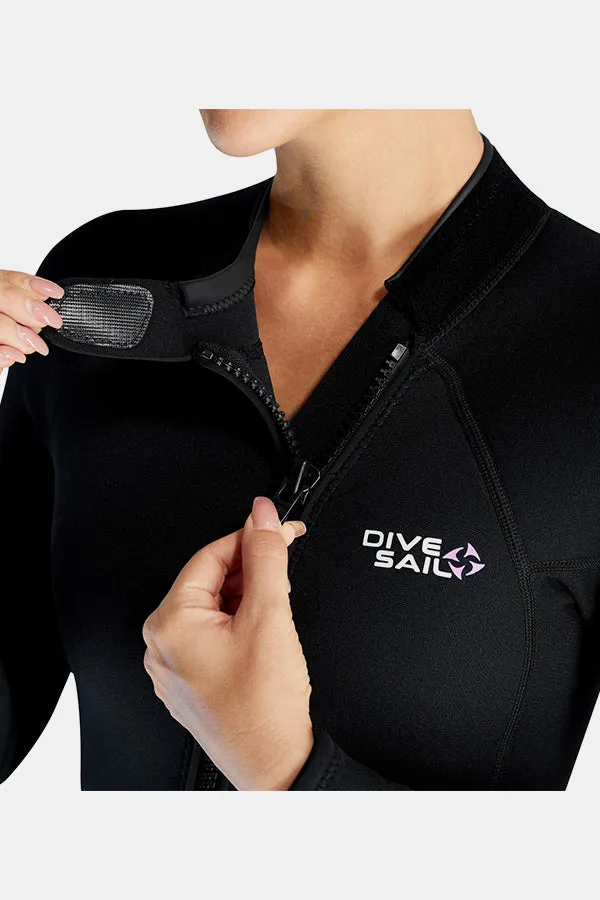 1.5MM Oblique Front Zipper Warm Surfing One-Piece Cold-Proof Diving Suit For Women