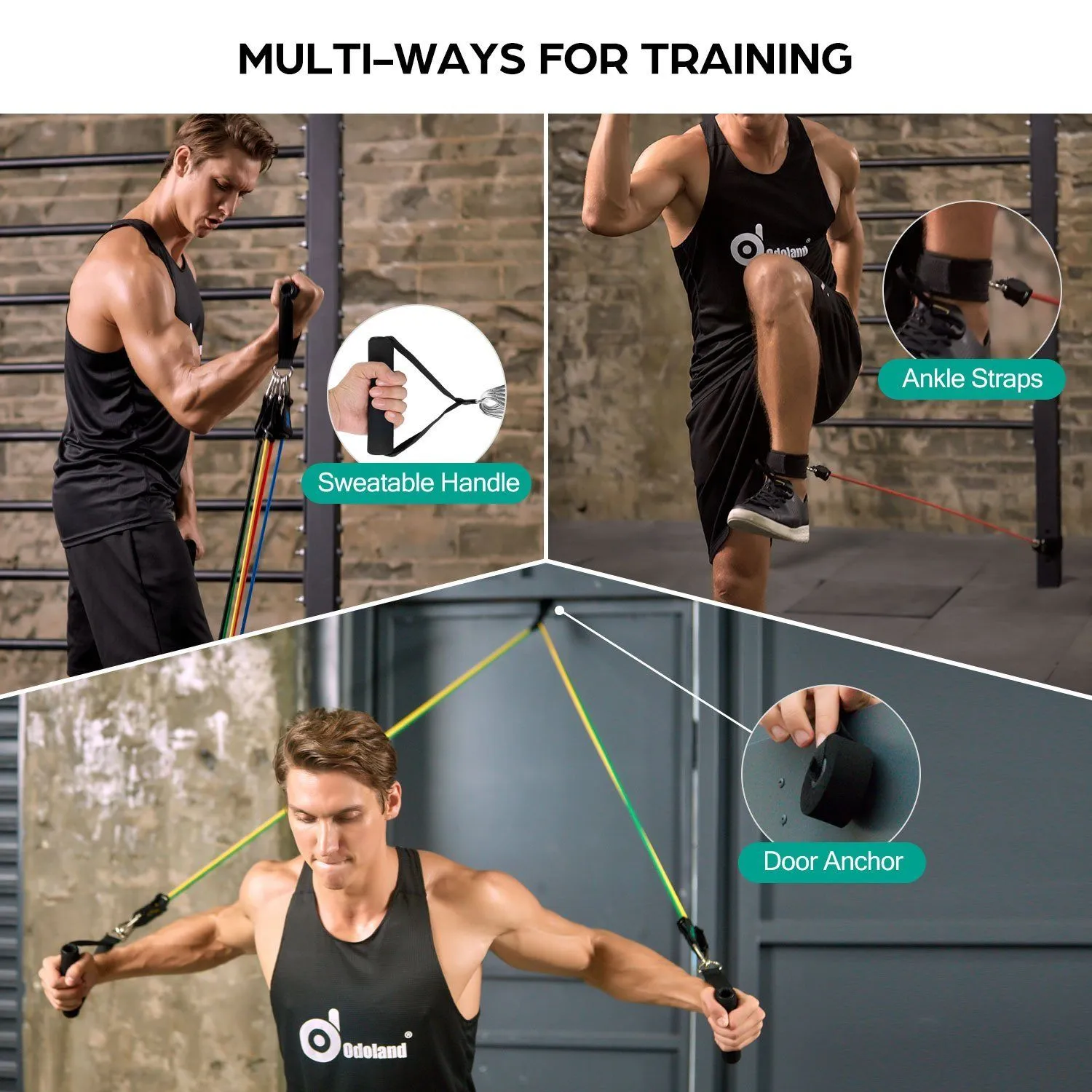 16-Pieces: Resistance Bands Set for Burning Fat & Muscle Strength