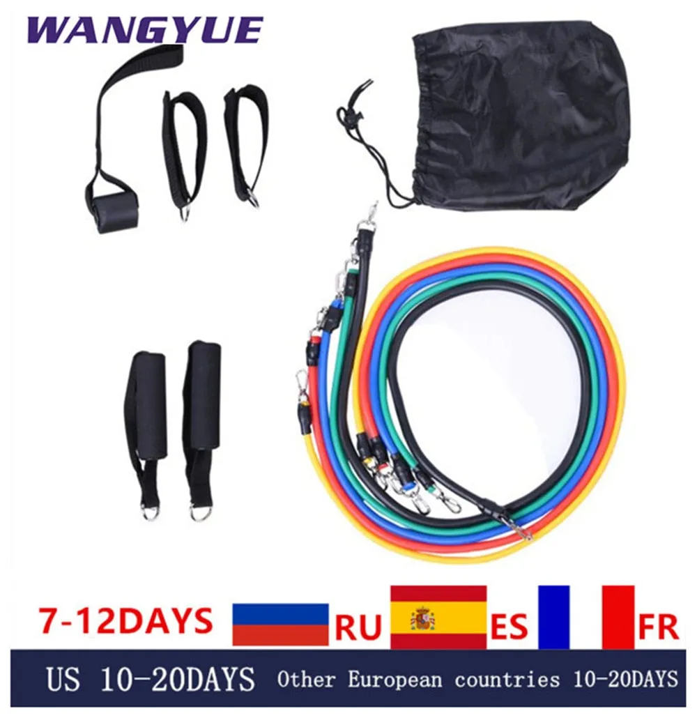 17 Pieces Latex Resistance Bands Yoga Tubes