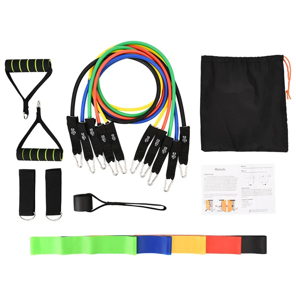 17 Pieces Latex Resistance Bands Yoga Tubes