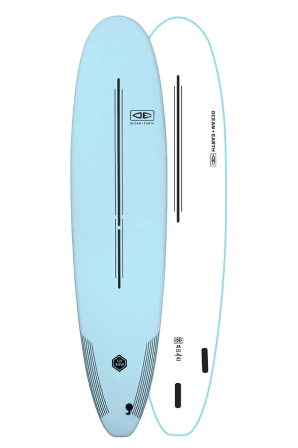 8ft Ocean & Earth Ezi Rider Softboard - Comes with fins