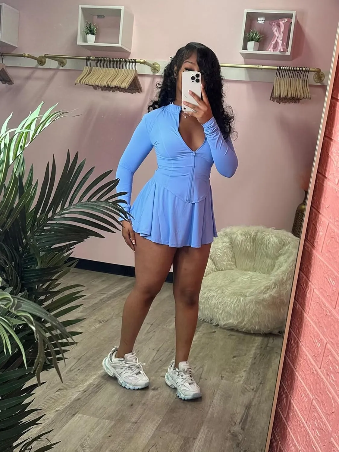 Adogirl Womens Sexy Flared Tennis Skirt Sets Slim Zip Up Jacket 2 Piece Outfits Athletic Matching Mini Dress with Shorts