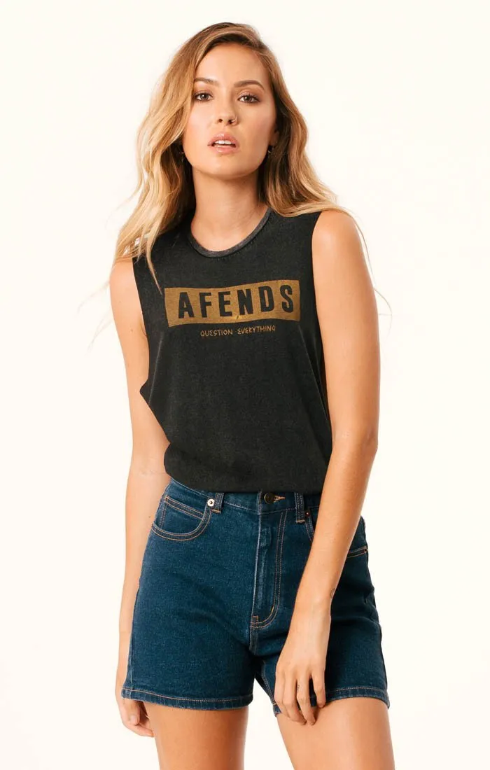 Afends Womens Shitty Future - Logo Bandcut Tee