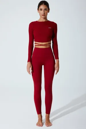 Archangel Long Sleeve Top - Red Burgundy