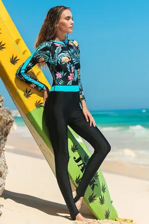 Attraco Floral Full Body Sun Protection Surfing Suit