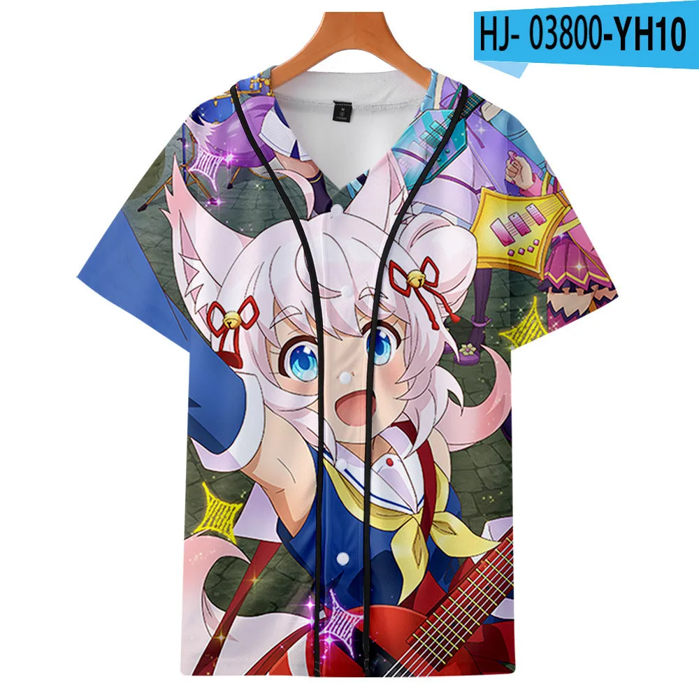 Baggy Baseball Jersey Digital Short-Sleeved Baseball Uniform Summer