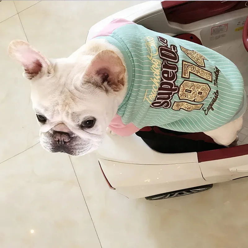 Baseball Uniform for Small Dogs - Thick Puppy Outfit for Fall/Winter - Stylish Pet Apparel for French Bulldog, Pug, Teddy, Corgi