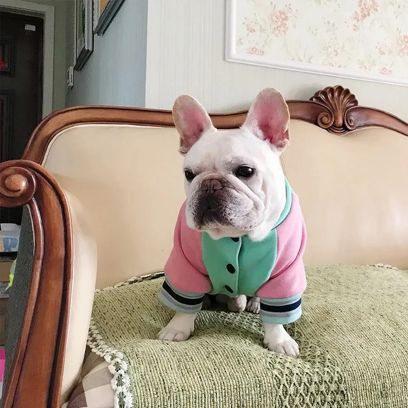 Baseball Uniform for Small Dogs - Thick Puppy Outfit for Fall/Winter - Stylish Pet Apparel for French Bulldog, Pug, Teddy, Corgi