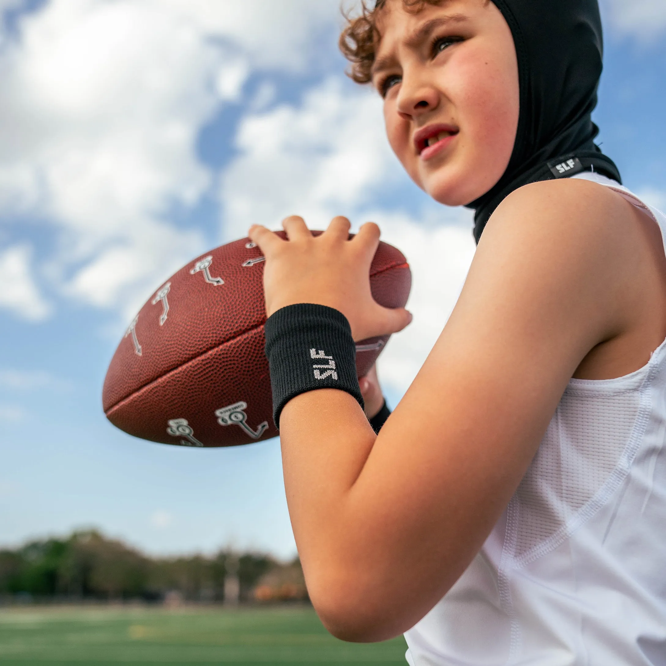 Basic Black Drip Wristbands (Pair) for Kids