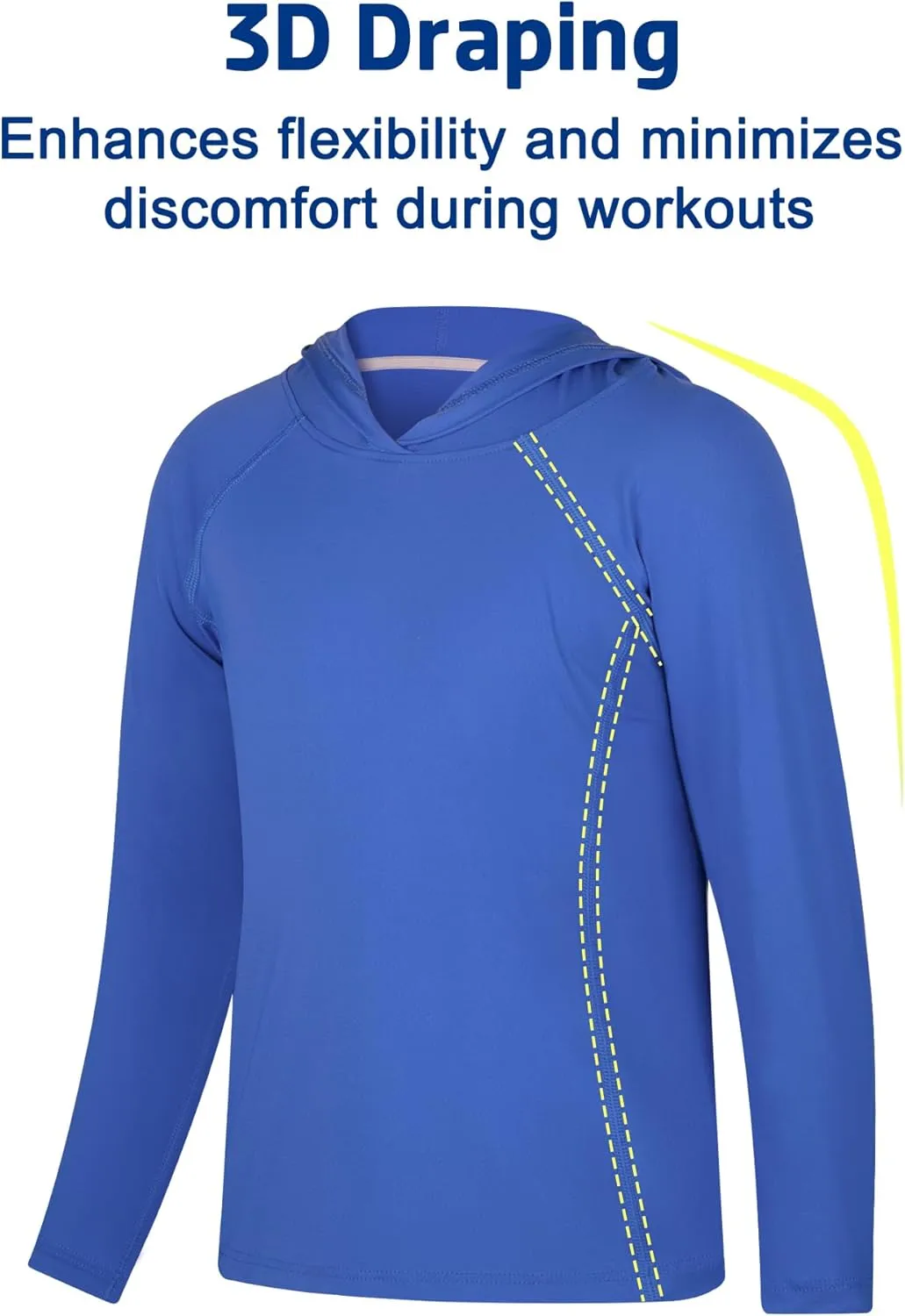 BIG ELEPHANT 2 Pack Boys Athletic Hoodie Mesh Moisture Wicking Active Performance Long Sleeve T Shirt Quick Dry Fit Pullover