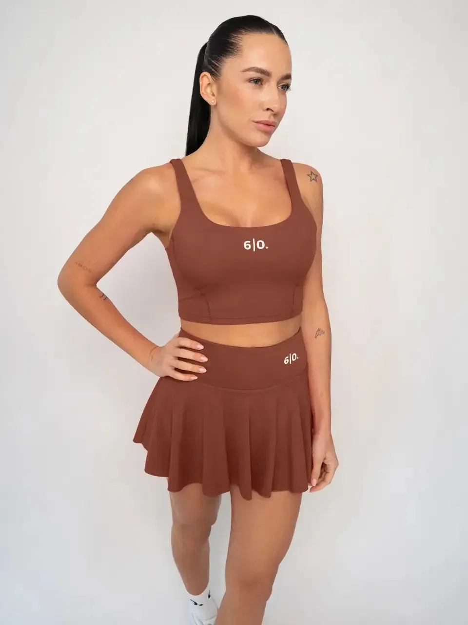 Brown Bra top & skirt set