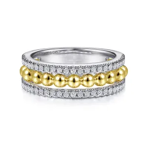 Bujukan Diamond Ring in White and Yellow Gold