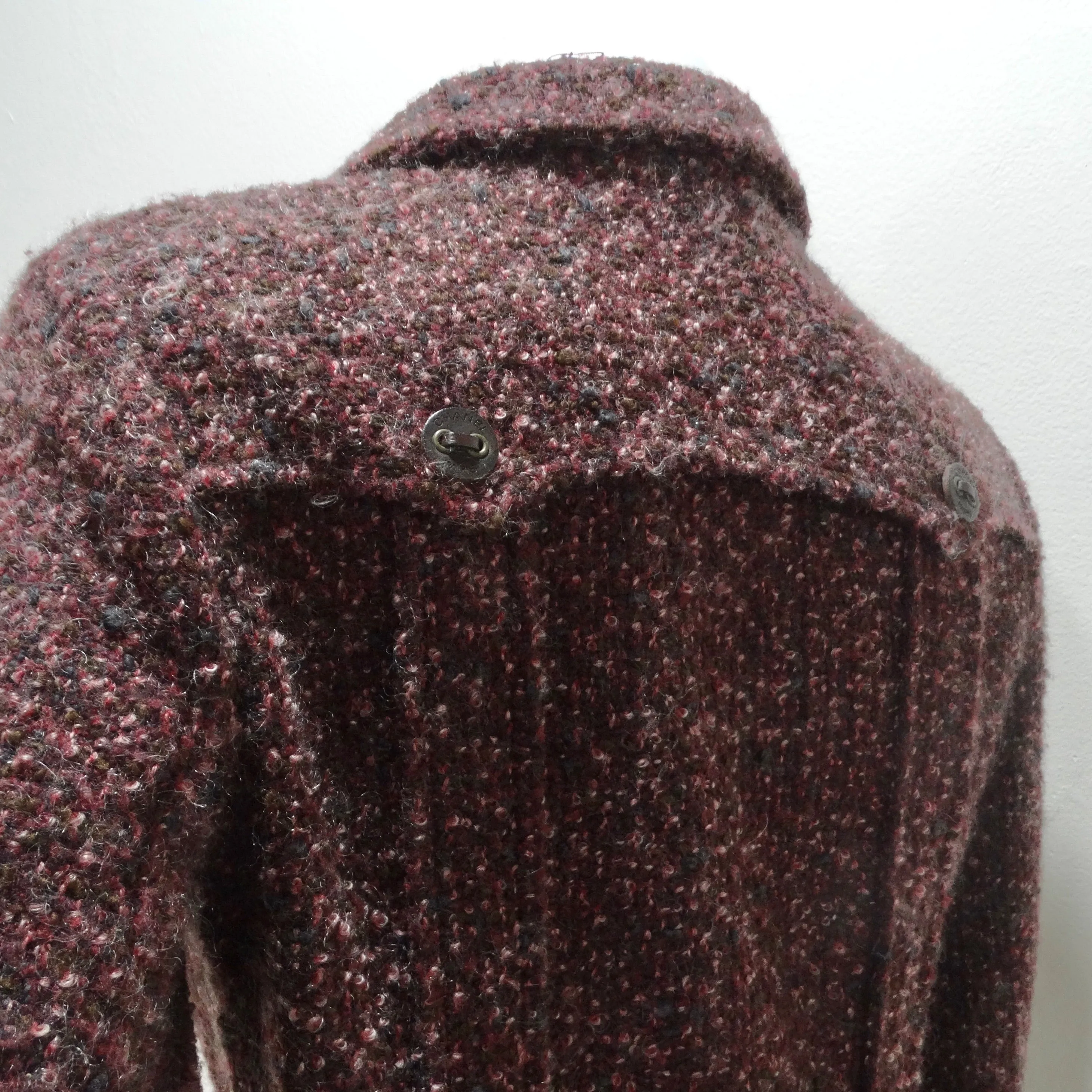 Chanel 2002 Burgundy Wool Tweed Blazer Dress