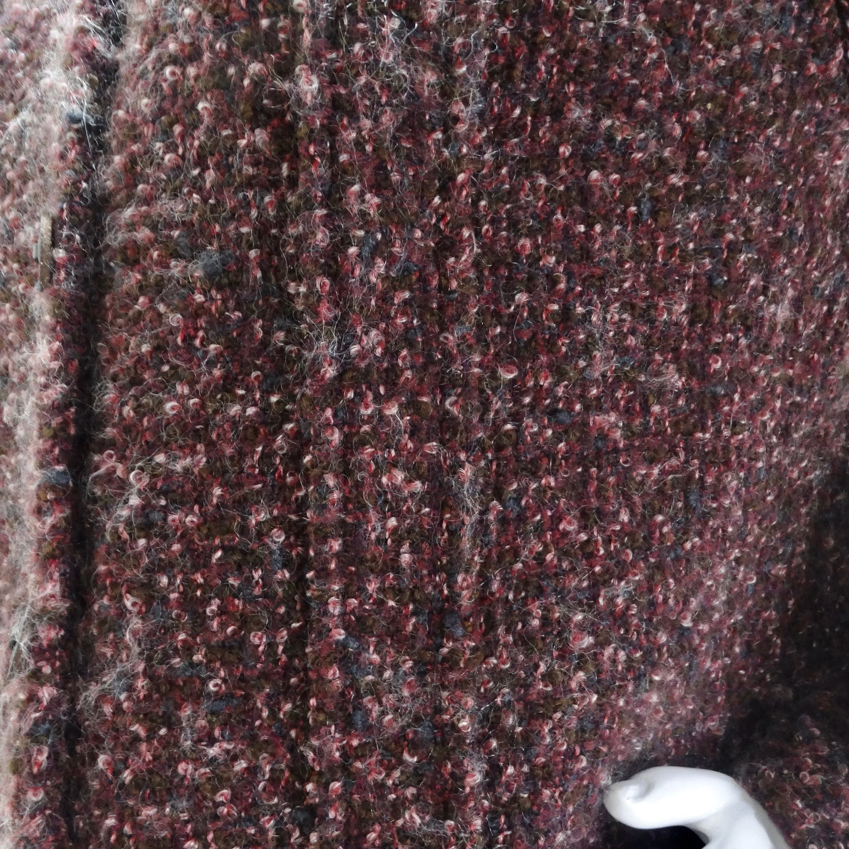 Chanel 2002 Burgundy Wool Tweed Blazer Dress