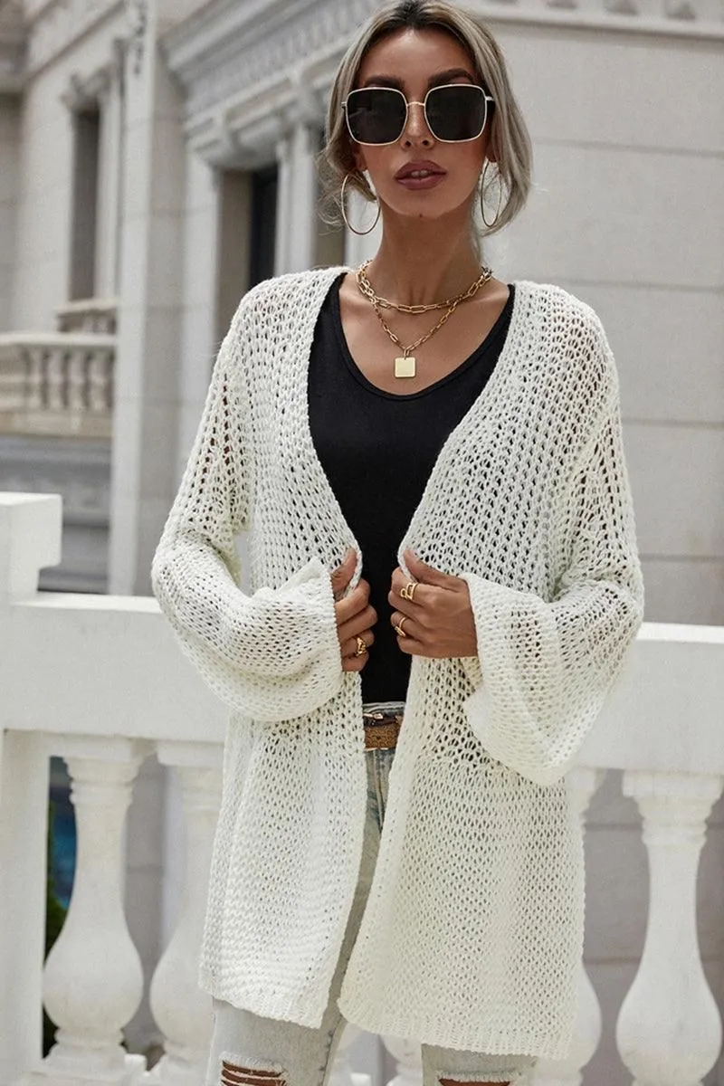 CROCHET LONG SLEEVE KNIT CARDIGAN SWEATER COATS