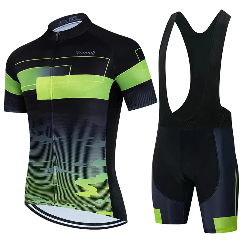 Cycling Jersey Suit 2023 Vendull Team Men Cycling Set Racing Bicycle Clothing Kit Breathable Mountain Bike Clothes Sportwears