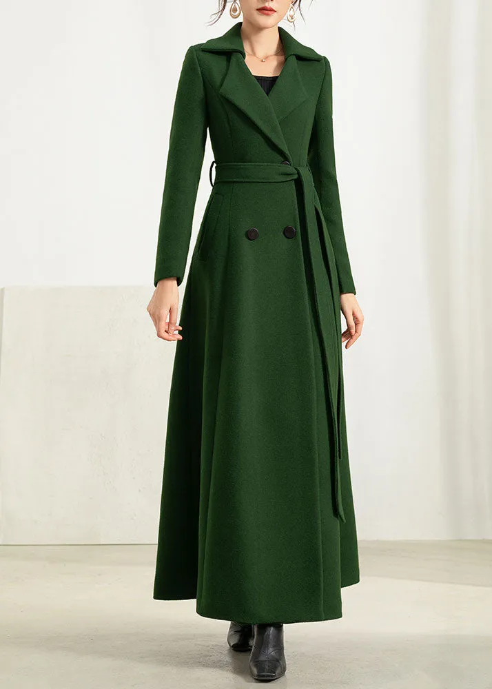 elegant simple double breasted warm coat 2953