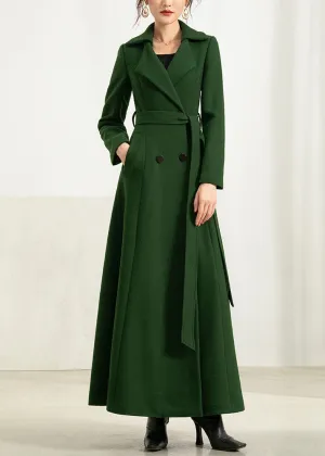 elegant simple double breasted warm coat 2953