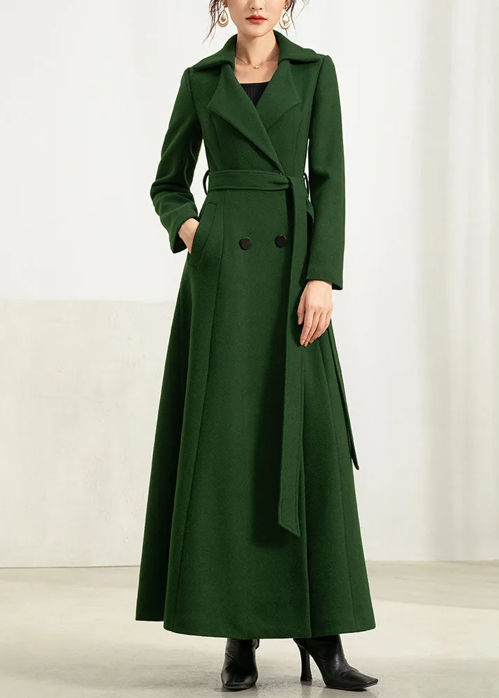 elegant simple double breasted warm coat 2953