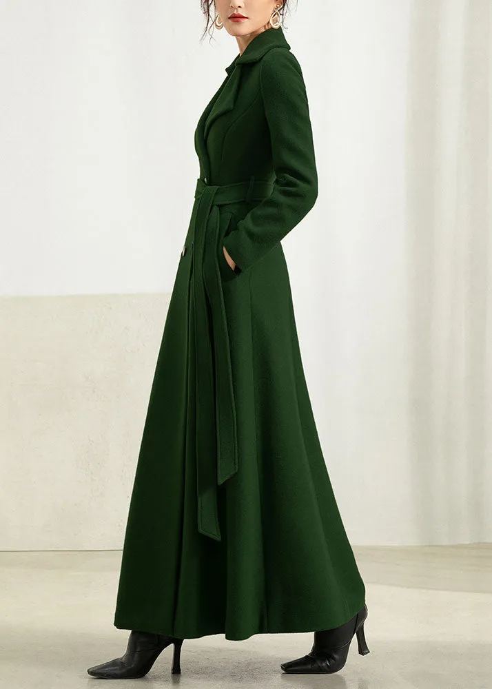 elegant simple double breasted warm coat 2953