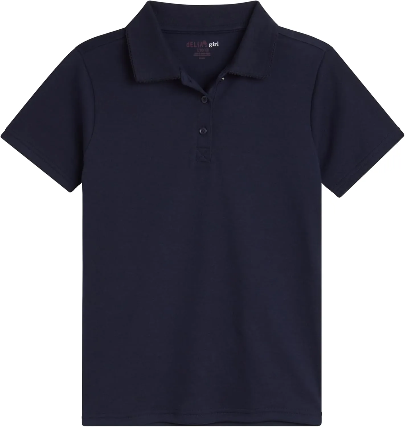 Girls' School Uniform Polo Shirt - 3 Pack Short Sleeve Picot Collar Polo - Interlock Soft Polo for Girls (4-16)