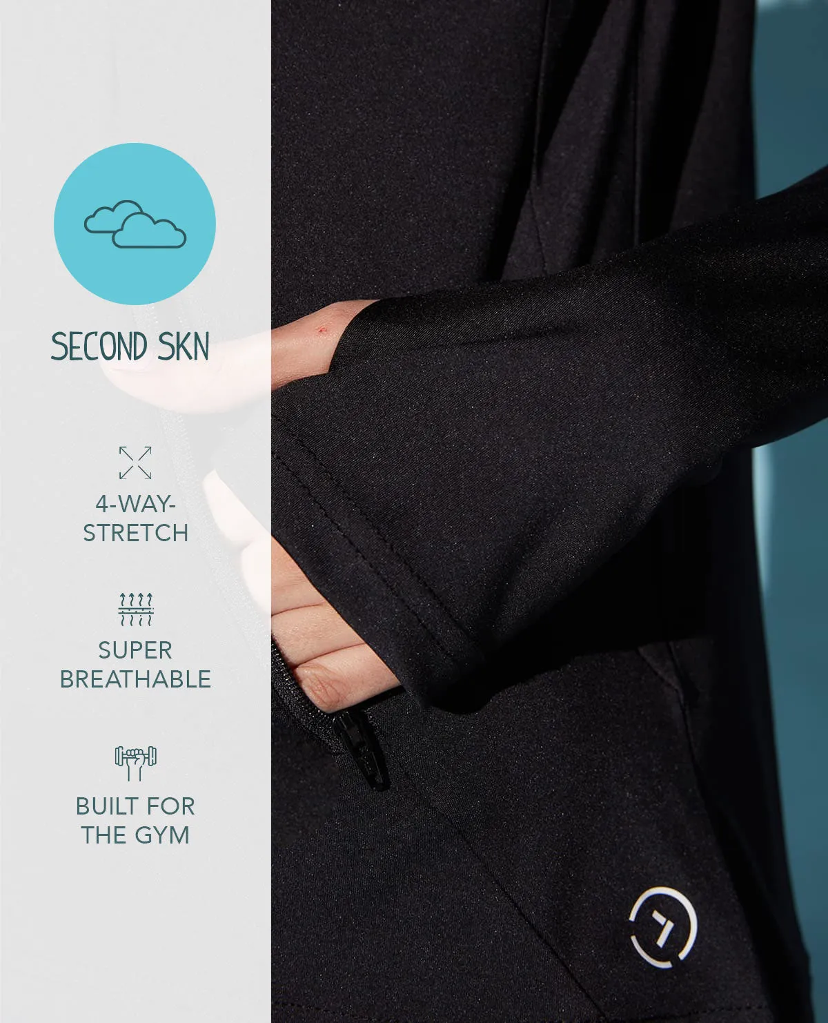 Gym and Training Jacket in Second SKN Fabric