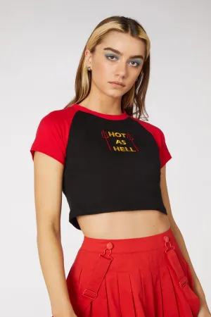 Hell Embroider Raglan Tee