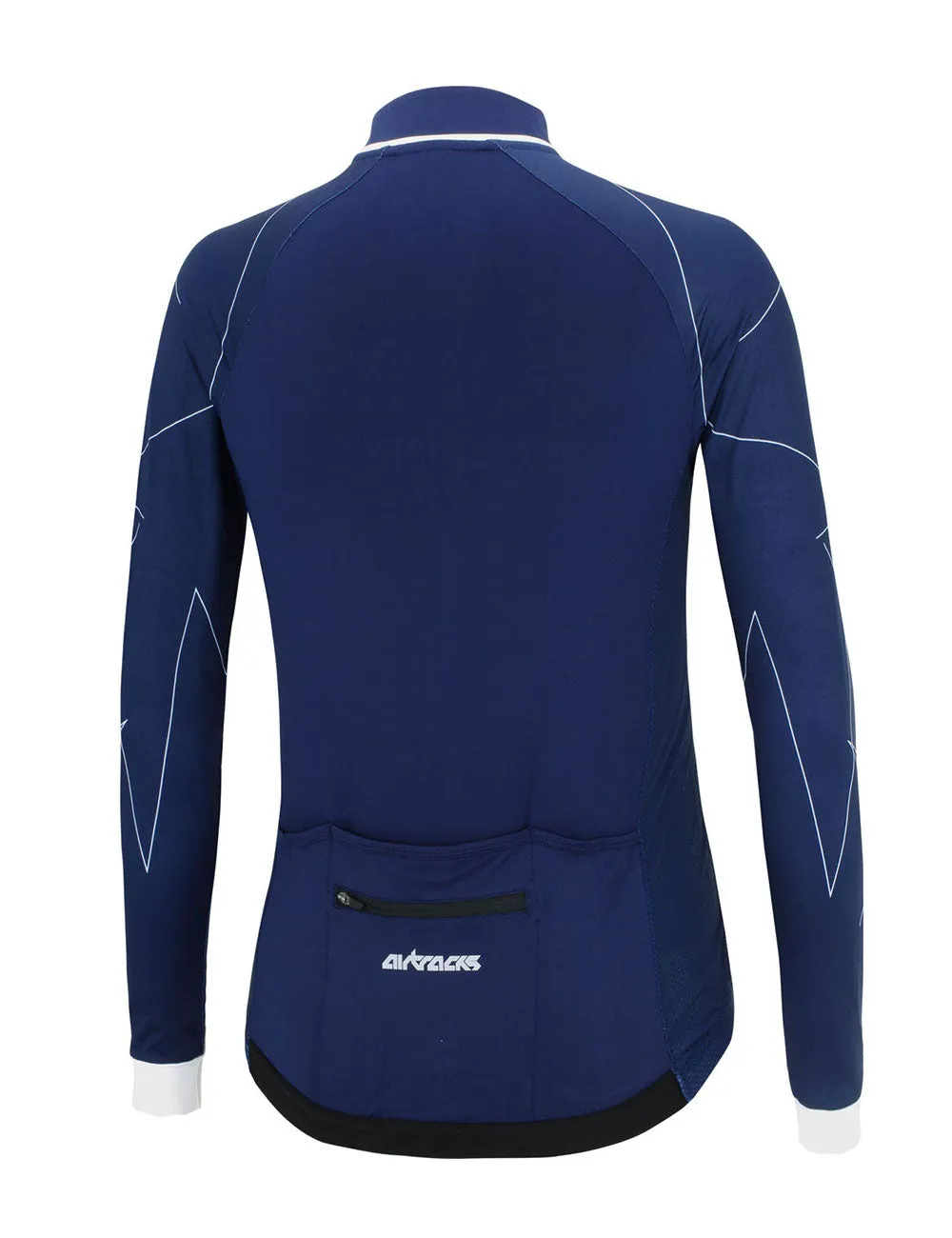 Herren Fahrradtrikot Langarm Pro Line Navy-Blau-Weiß Setprodukt
