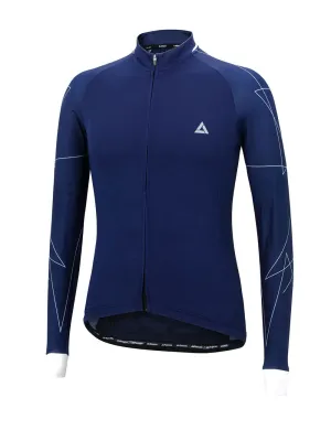 Herren Fahrradtrikot Langarm Pro Line Navy-Blau-Weiß Setprodukt
