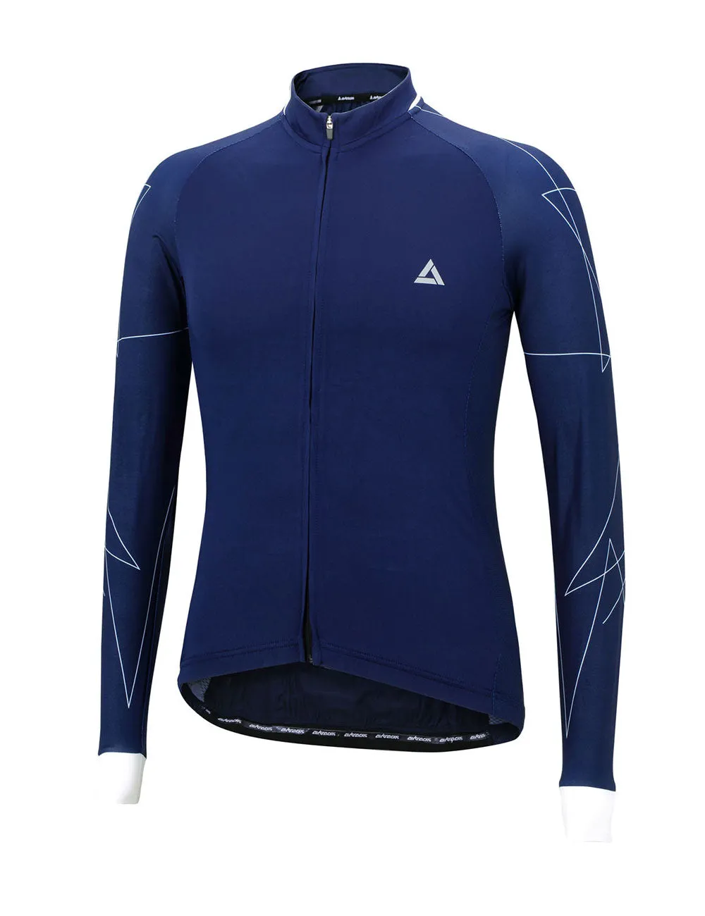 Herren Fahrradtrikot Langarm Pro Line Navy-Blau-Weiß Setprodukt