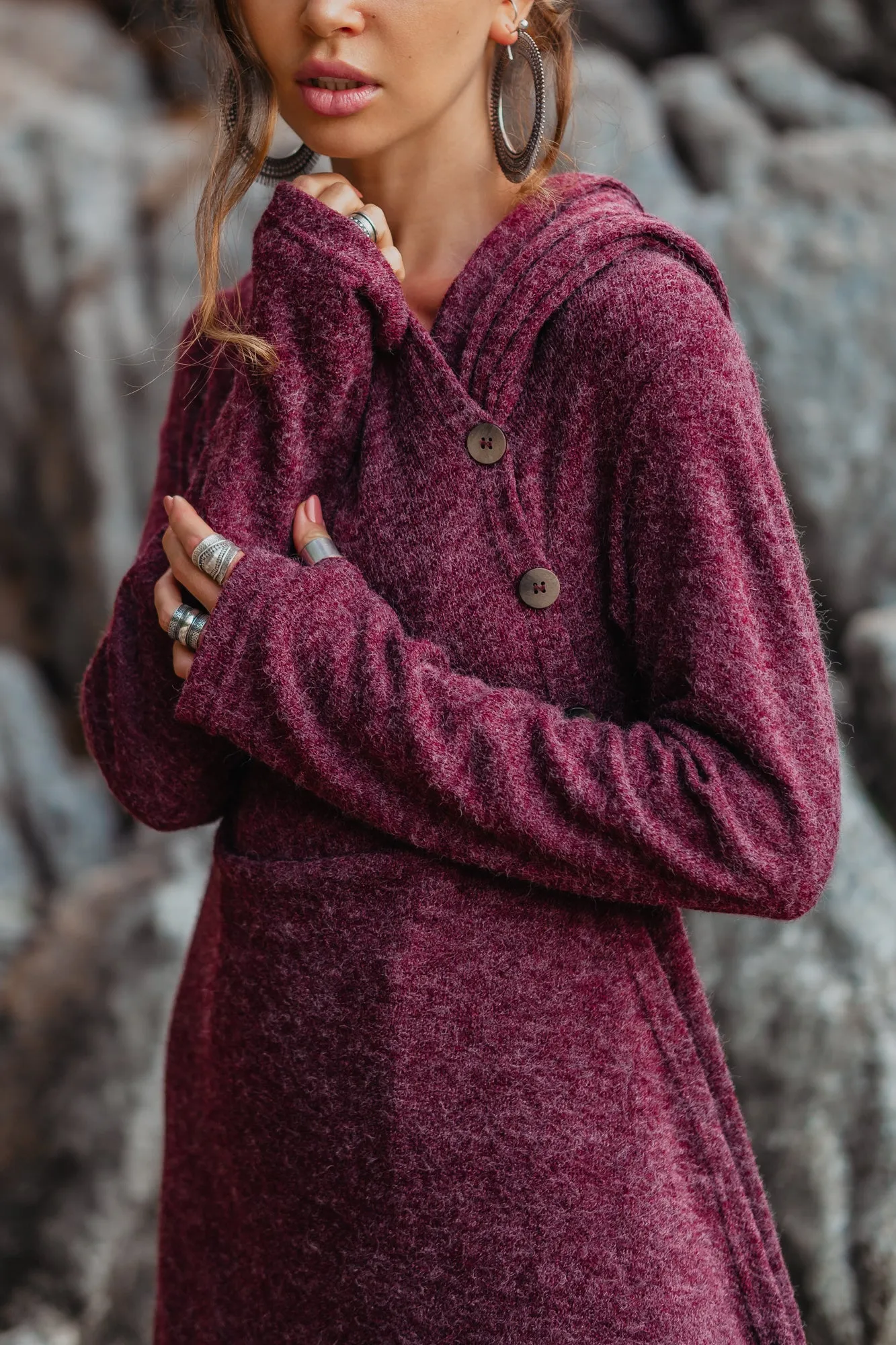 Hooded Sweater Amita Red