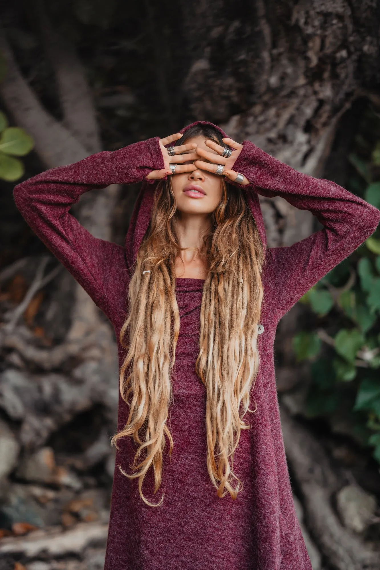 Hooded Sweater Amita Red