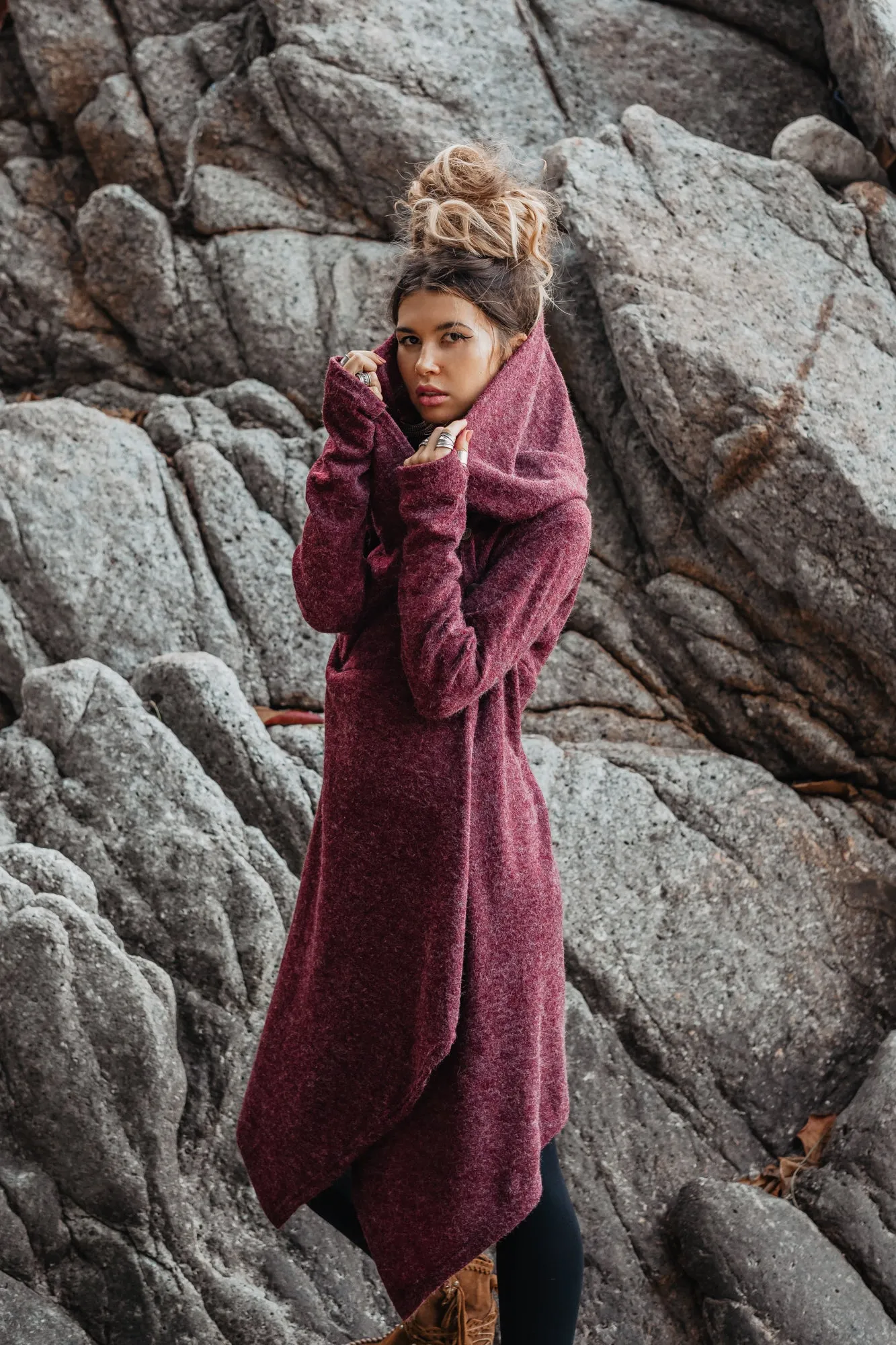 Hooded Sweater Amita Red