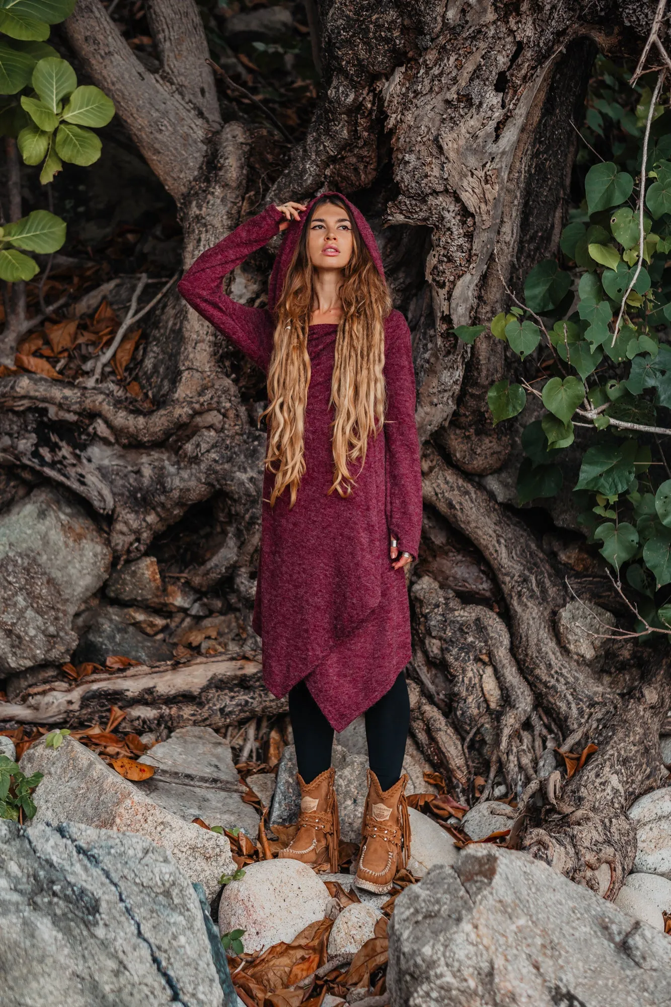 Hooded Sweater Amita Red