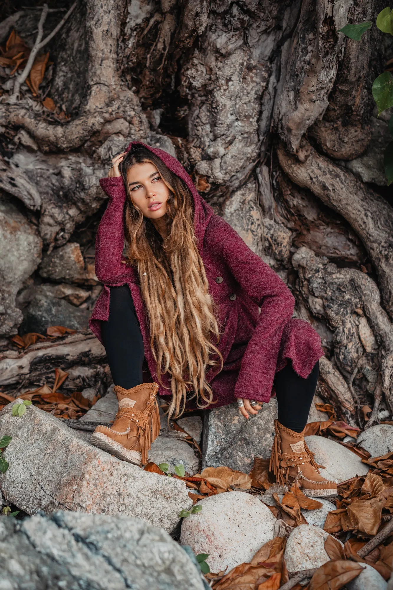 Hooded Sweater Amita Red