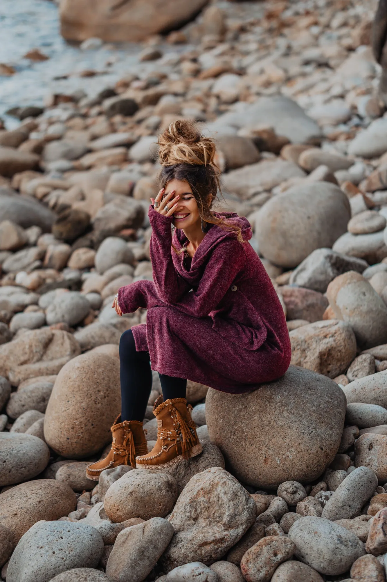 Hooded Sweater Amita Red
