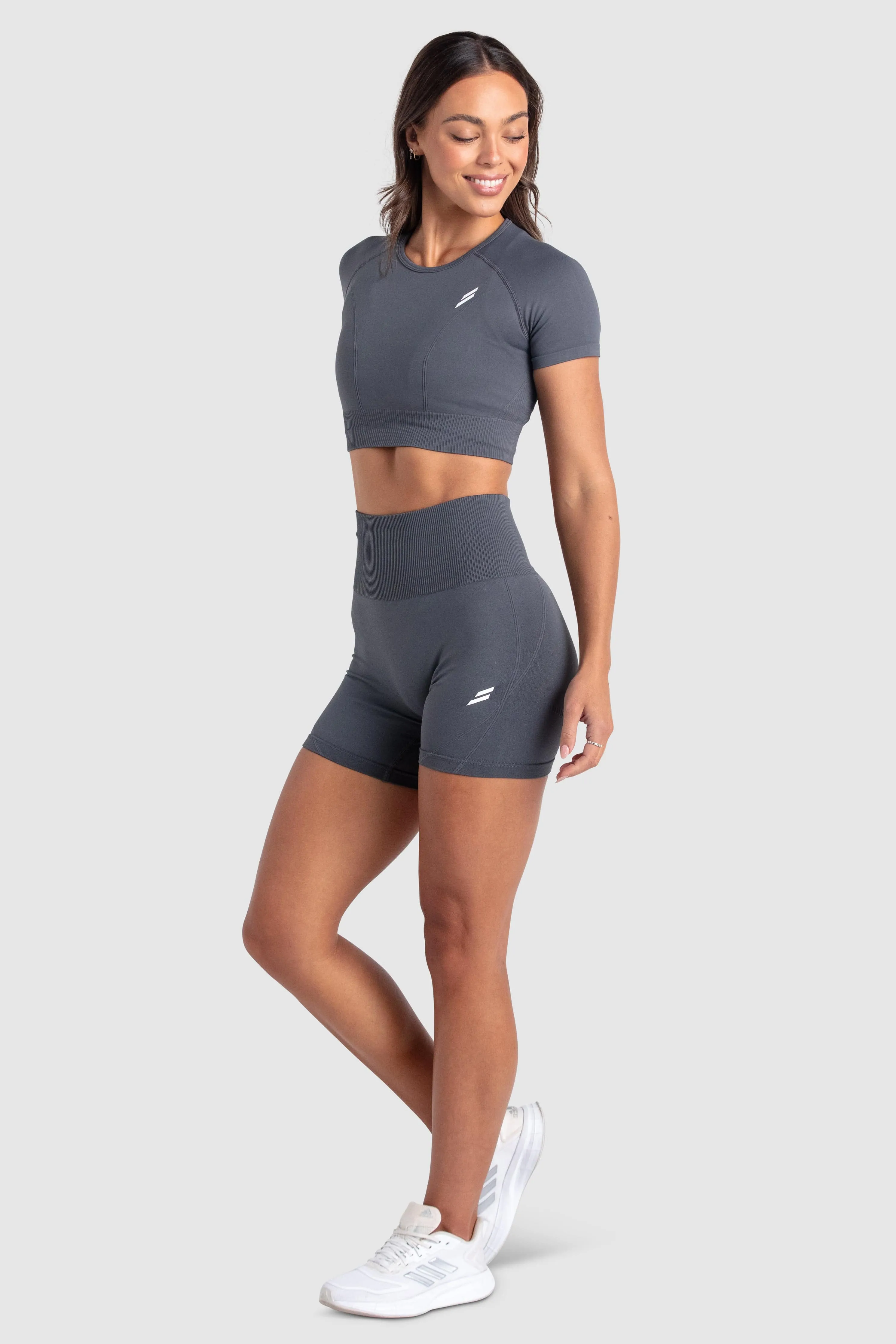 Hyperflex 2 Cropped Tee - Charcoal