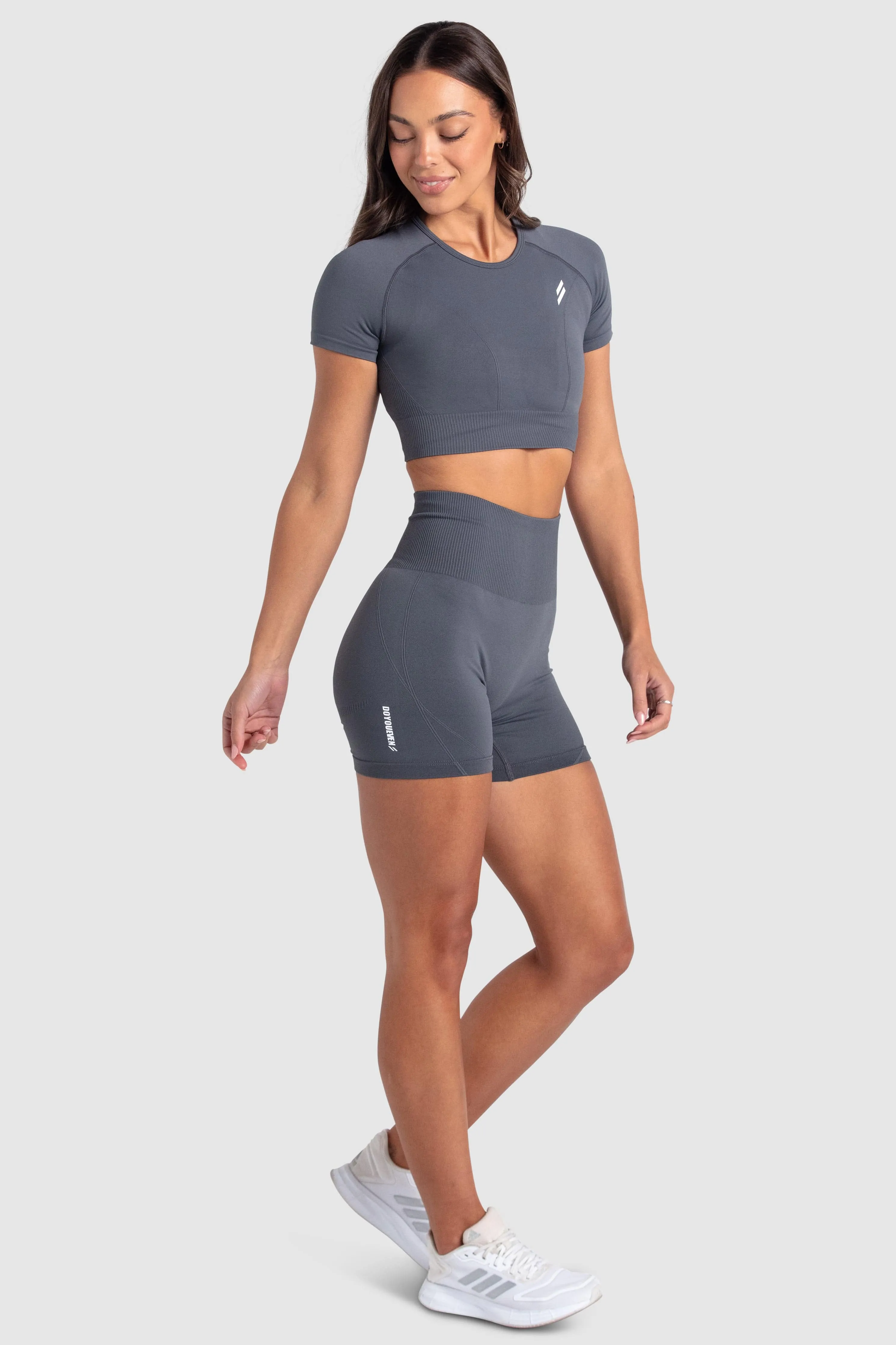 Hyperflex 2 Cropped Tee - Charcoal