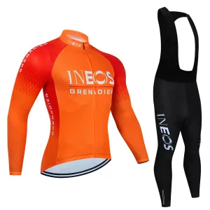 INEOS Autumn Long Set Sports Sets for Men Road Bike Jersey Bib Short Cycling Men's Uniform Man Clothes Bicycles Pro Suit Mens