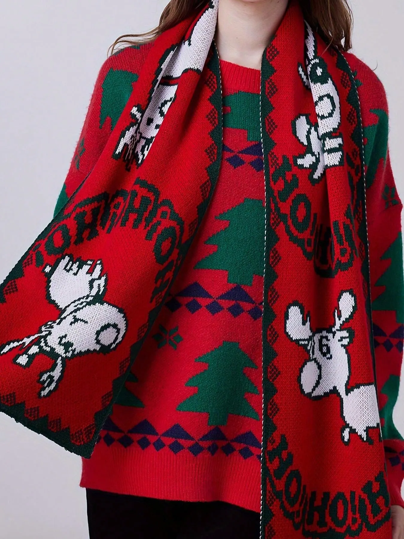 Knitted christmas sweater|FFRJJ Ladies' Christmas Pattern Pullover Knitted Sweater