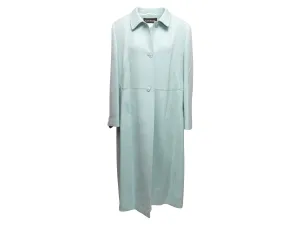 Light Blue Louis Feraud Long Virgin Wool Coat Size US L