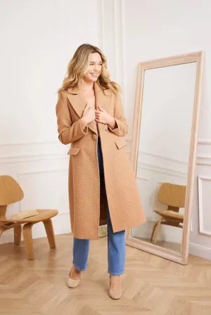 Long Fitted Coat Containing Wool Camel