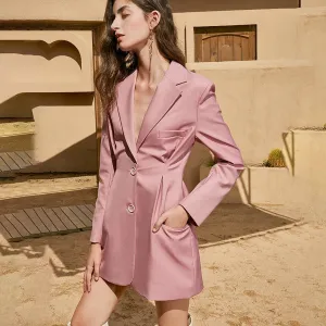 Long Sleeve Single Breasted Mini Blazer Dress