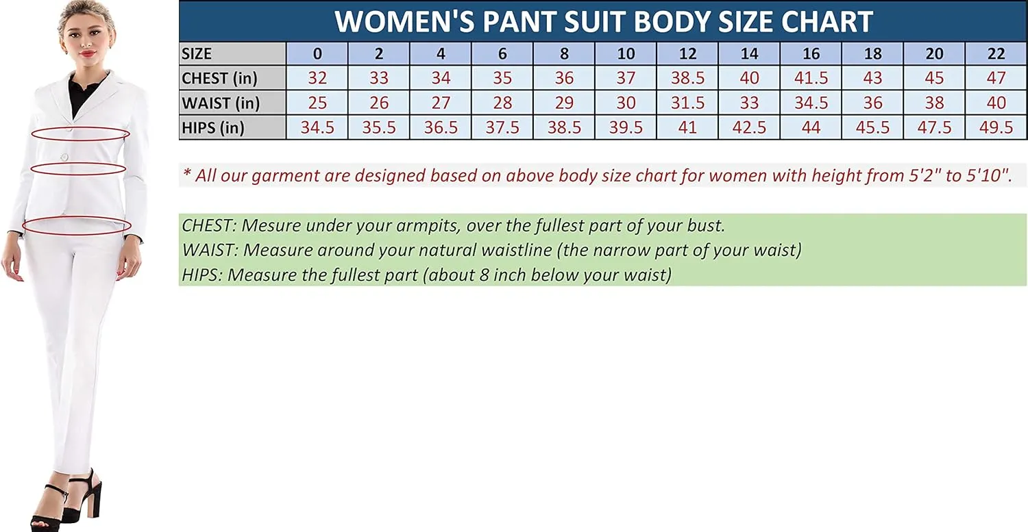Marycrafts Women's 2 Buttons Business Blazer Pant Suit Set for Work