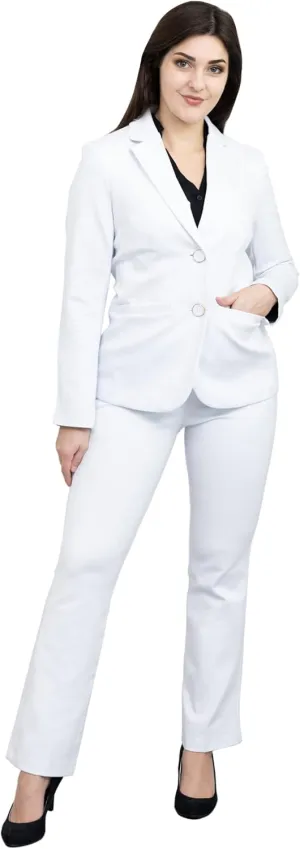 Marycrafts Women's 2 Buttons Business Blazer Pant Suit Set for Work