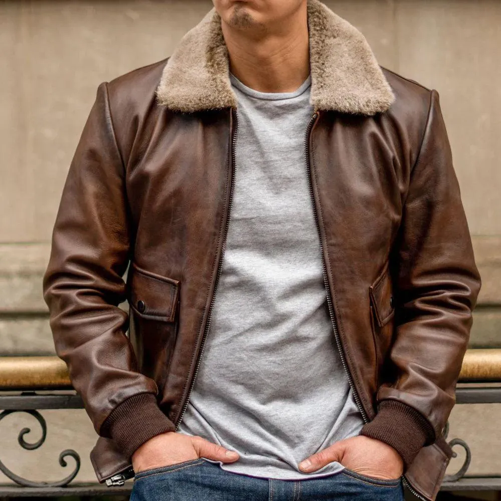 Men's G-1 Flight Leather Bomber Jacket
